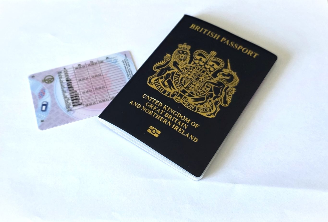Investor Verification Checks Completed A black UK passport next to a blue UK banknote on a white background.